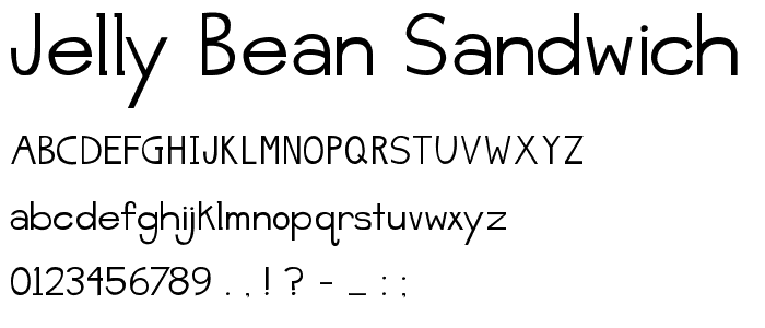 jelly bean sandwich Regular font